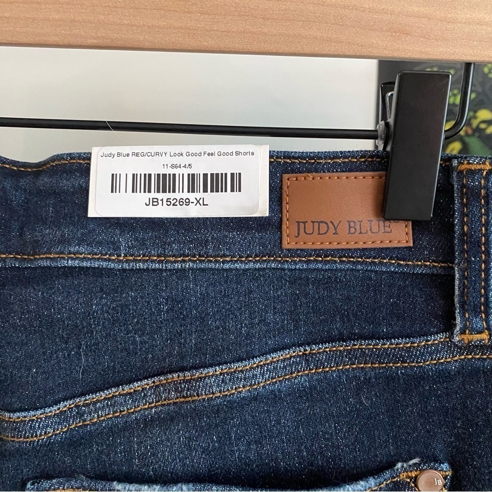 Judy Blue Palm Bay Exposed Button Fly High Rise Denim Shorts XL - Picture 11 of 16
